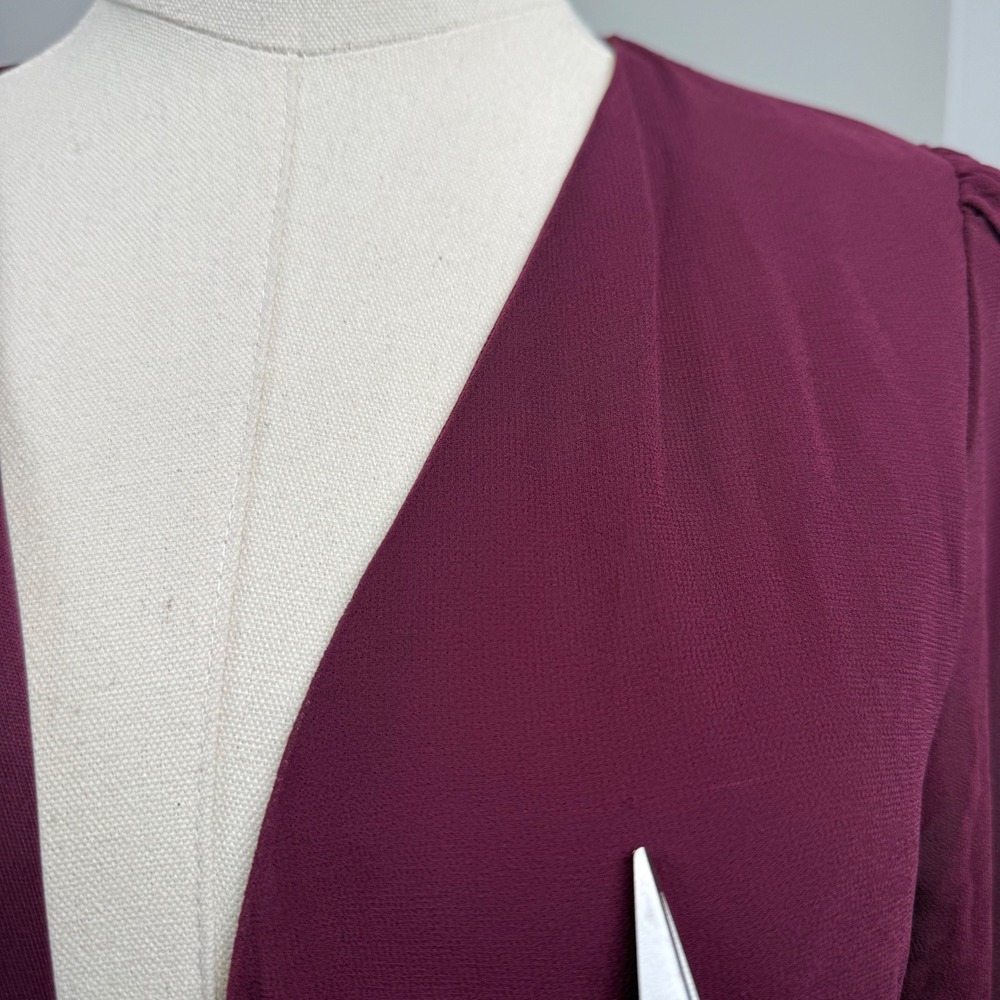 Lulus My Whole Heart Maxi Wrap Dress Long Sleeve Chiffon Formal Size L - Picture 9 of 13